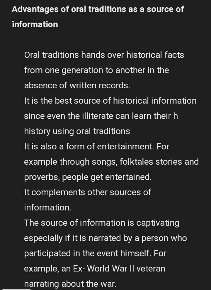 What Are The Advantages Of Oral Traditions